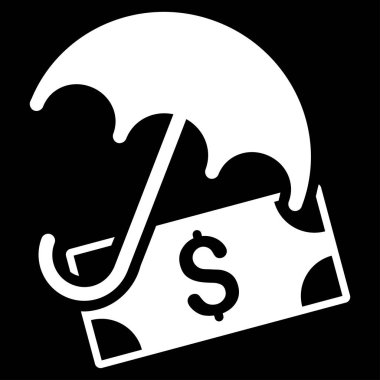 Mali şemsiye düz vektör simgesi