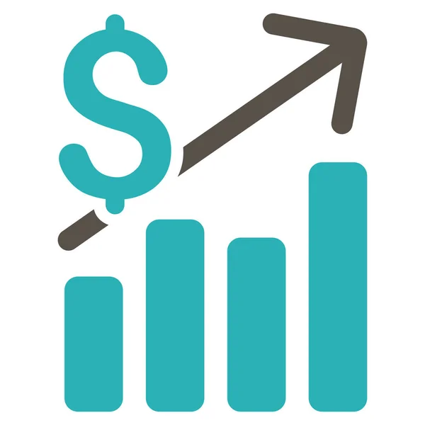 Gráfico Financeiro Flat Vector Icon — Vetor de Stock