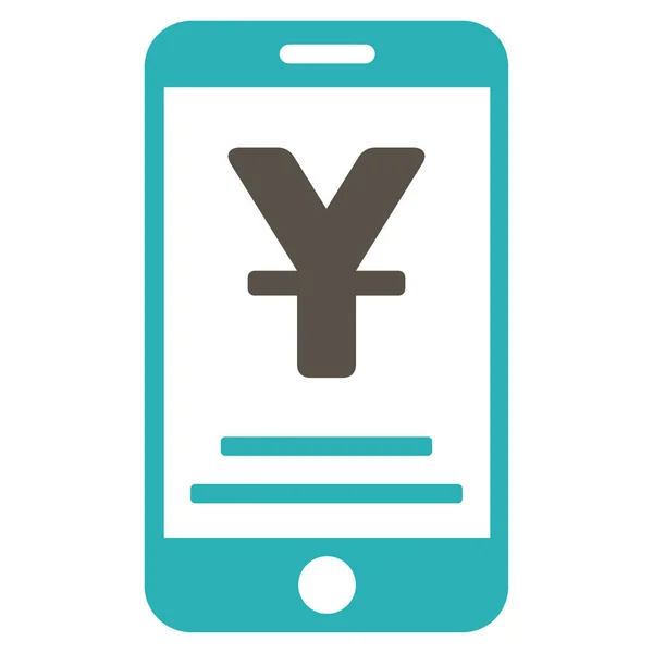 Yuan Mobile Payment Flat Vector Symbol — Stockvektor