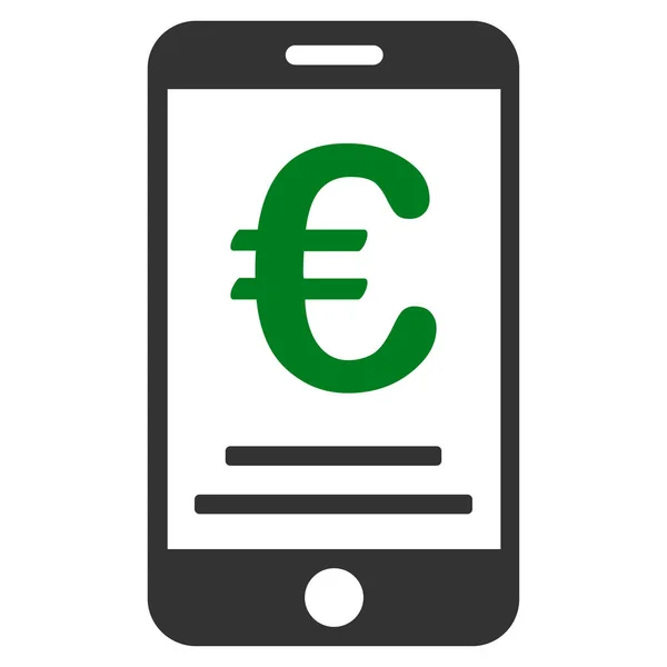 Euro Mobile Payment Flat Vector Symbol — Stockvektor