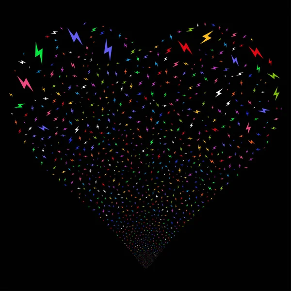 Electric Bolt Fireworks Heart