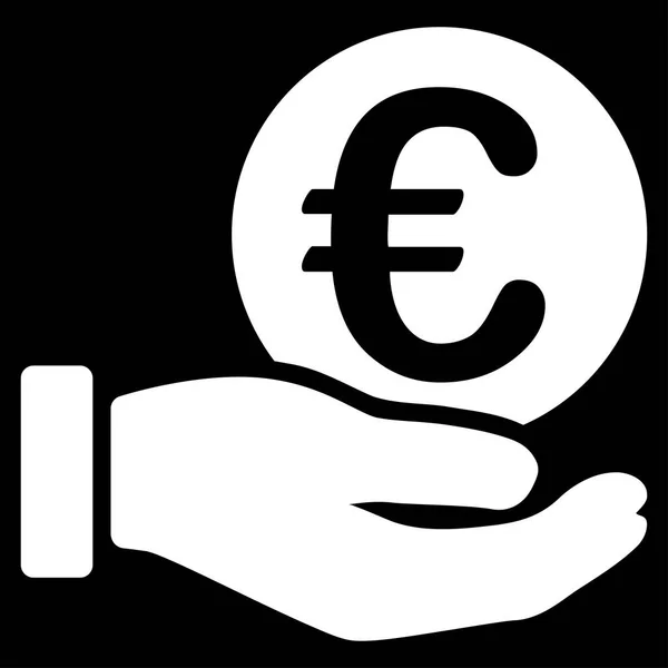 Euro Coin Payment Hand Flat Vector Icon — Stock Vector