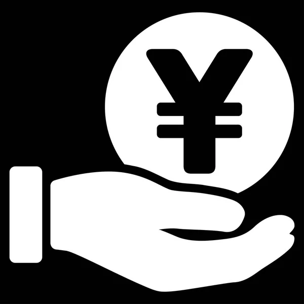 Yen, munt betaling, handje platte Vector — Stockvector