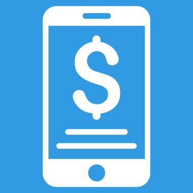 Doları mobil ödeme düz vektör simgesi