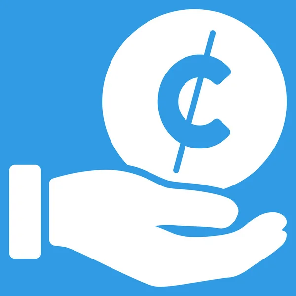 Cent Zahlung Hand flache Vektor-Symbol — Stockvektor