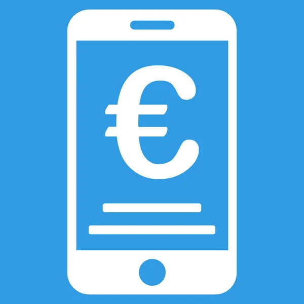 Euro mobil betalning platt vektor symbol — Stock vektor