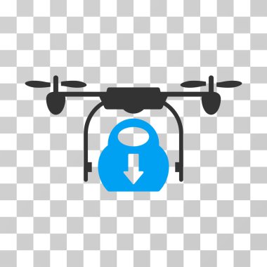 Drone damla kargo vektör simgesi