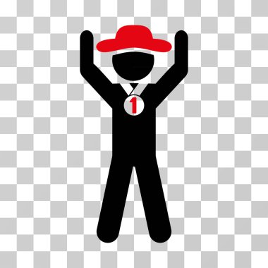 Beyefendi şampiyon vektör simgesi