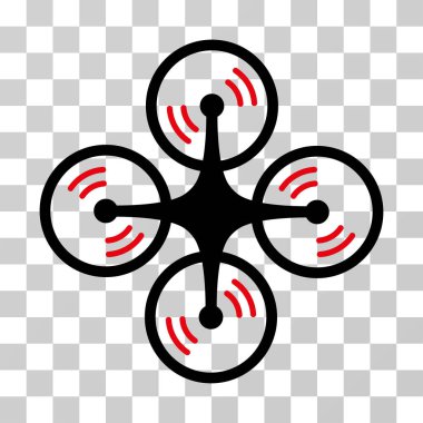 Quadcopter vida döndürme vektör simgesi