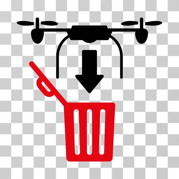 Drone Drop Trash Vector icono — Archivo Imágenes Vectoriales