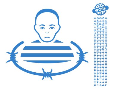 Bonus ile izole mahkum vektör simgesi