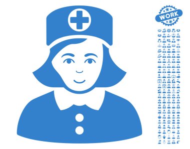 Bonus ile hemşire vektör simgesi