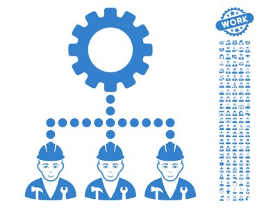 Bonus ile hizmet personeli vektör simgesi