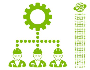 Bonus ile hizmet personeli vektör simgesi