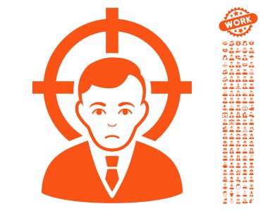 Bonus ile kurban işadamı vektör simgesi