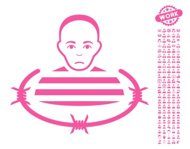 Bonus ile izole mahkum vektör simgesi