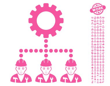 Bonus ile hizmet personeli vektör simgesi