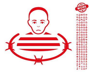 Bonus ile izole mahkum vektör simgesi