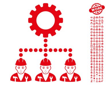 Bonus ile hizmet personeli vektör simgesi