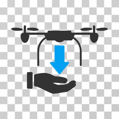 Drone el vektör simgesi kaldırma