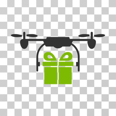 Drone hediye teslimat vektör simgesi