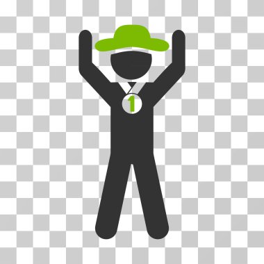 Beyefendi şampiyon vektör simgesi