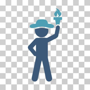 Beyefendi ile özgürlük Meşalesi vektör simgesi