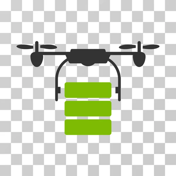 Ícone de vetor de drone de carga — Vetor de Stock