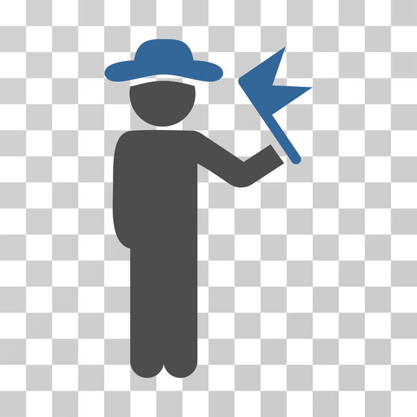 Gentleman With Flag Vector Icon