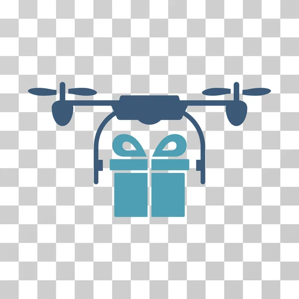 Drone Gift Delivery Vector Icon — Stock Vector