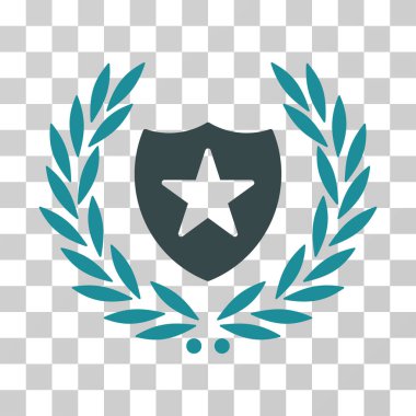 Kalkan defne çelengi vektör simgesi