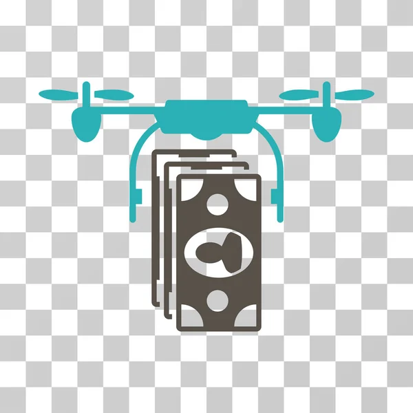 Ícone do vetor do pagamento das notas do drone — Vetor de Stock