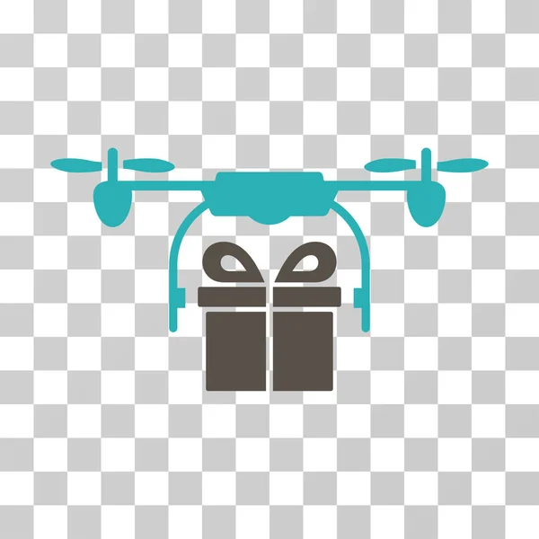 Drone Gift Delivery Vector Icon