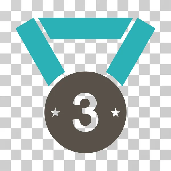 Terceira Medalha Vector Icon — Vetor de Stock
