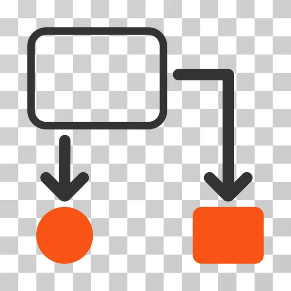 Esquema de Fluxograma Vector Icon —  Vetores de Stock