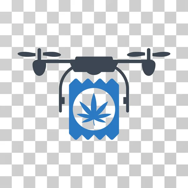 Drone Cannabis Delivery Vector Icon — Stock Vector