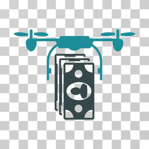 Icône vectorielle de paiement de billets de drone — Image vectorielle