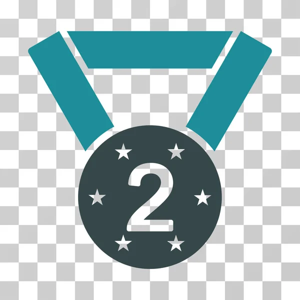 2 番目のメダル ベクトル アイコン — ストックベクタ