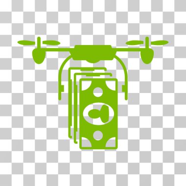 Drone banknotlar ödeme vektör simgesi