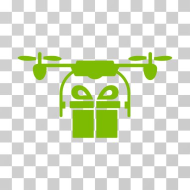 Drone hediye teslimat vektör simgesi