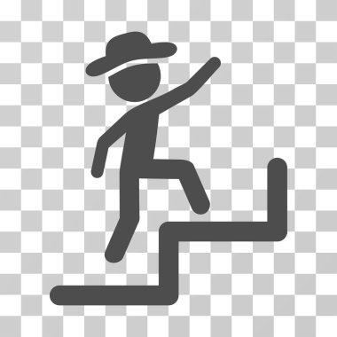 Beyefendi adımları yukarıda simge vektör