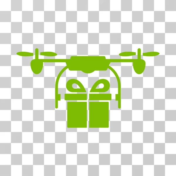 Drone Gift Delivery Vector Icon — Stock Vector