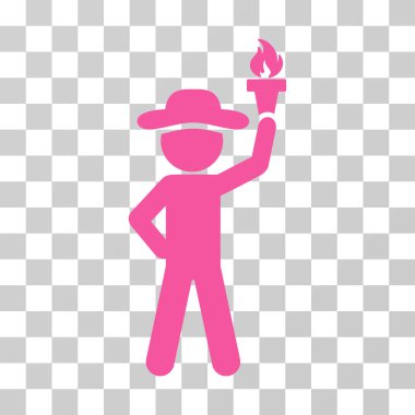 Beyefendi ile özgürlük Meşalesi vektör simgesi