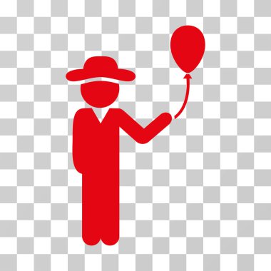Beyefendi ile balon vektör simgesi