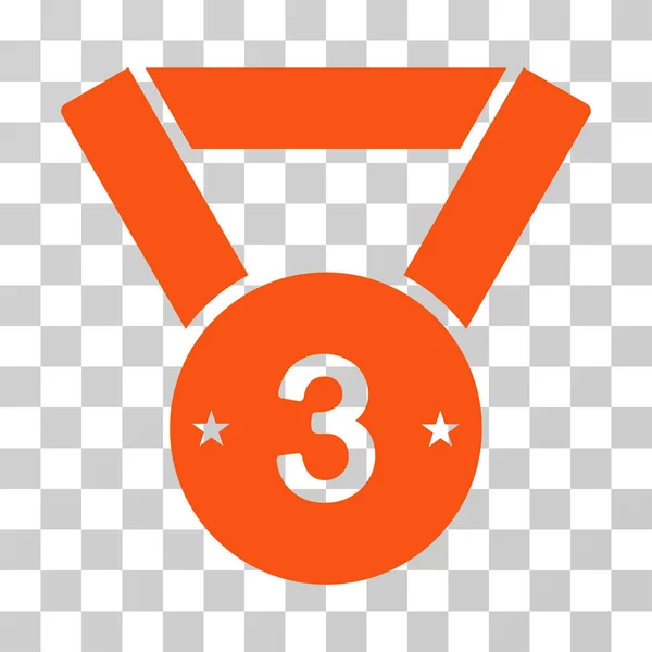 Third Medal Vector Icon — Stock Vector