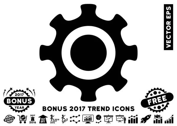 Roue dentelle Icône plate avec 2017 Tendance Bonus — Image vectorielle