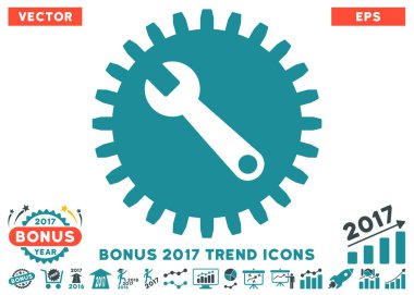 Hizmet araçları 2017 ile düz simgesi Bonus Trend