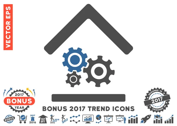 Atelier Icône plate avec 2017 Tendance Bonus — Image vectorielle