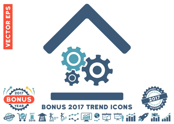 Atelier Icône plate avec 2017 Tendance Bonus — Image vectorielle