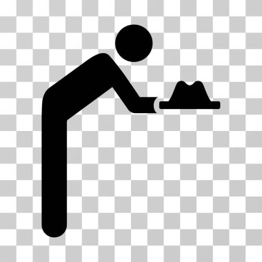 Hizmetçi ile şapka vektör simgesi